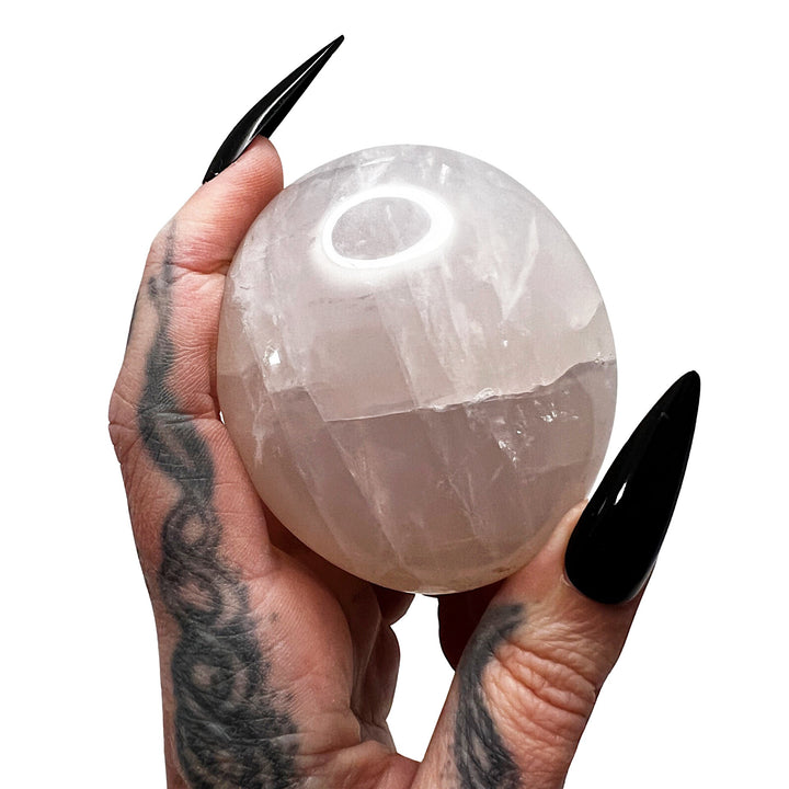 Goth Glamour Witch: Blue Rose Quartz Palm Stone