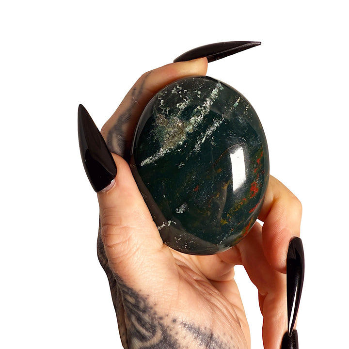 Ancestral Healer: Bloodstone Palm Stone
