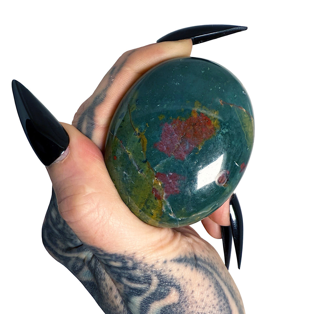 Ancestral Healer: Bloodstone Palm Stone