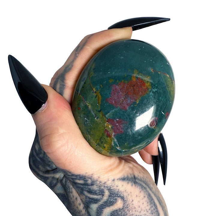Ancestral Healer: Bloodstone Palm Stone