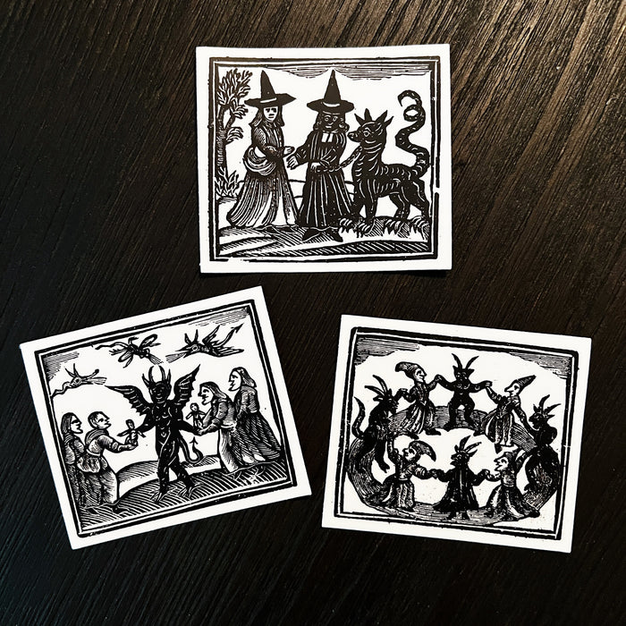 Woodcut Witches Sticker Set