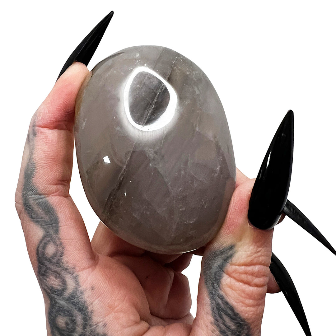 Goth Glamour Witch: Blue Rose Quartz Palm Stone