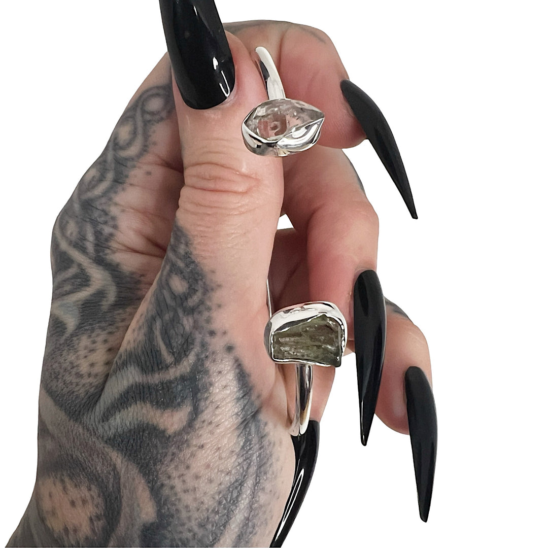Moldavite + Herkimer Adjustable Bracelet 5