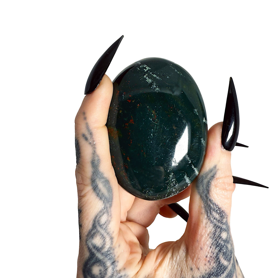 Ancestral Healer: Bloodstone Palm Stone