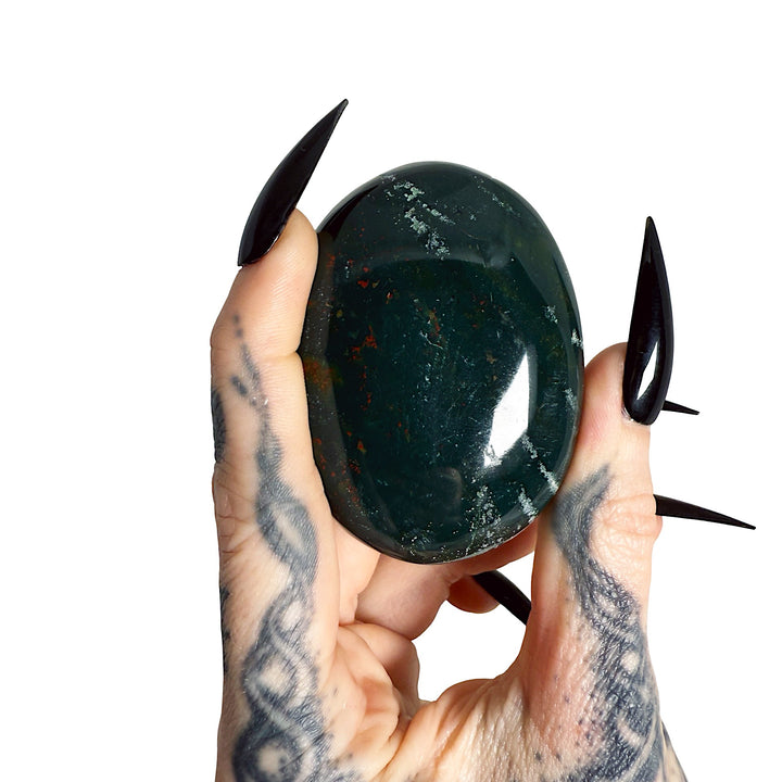 Ancestral Healer: Bloodstone Palm Stone