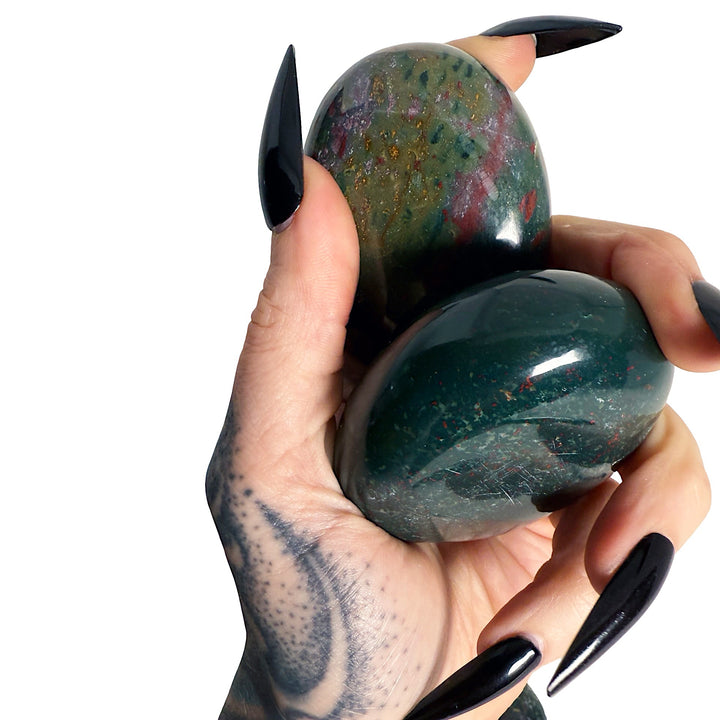 Ancestral Healer: Bloodstone Palm Stone
