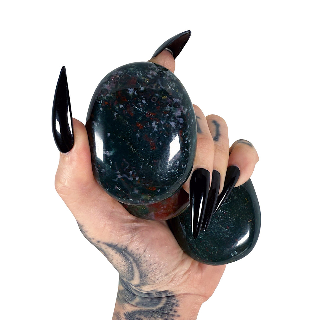 Ancestral Healer: Bloodstone Palm Stone