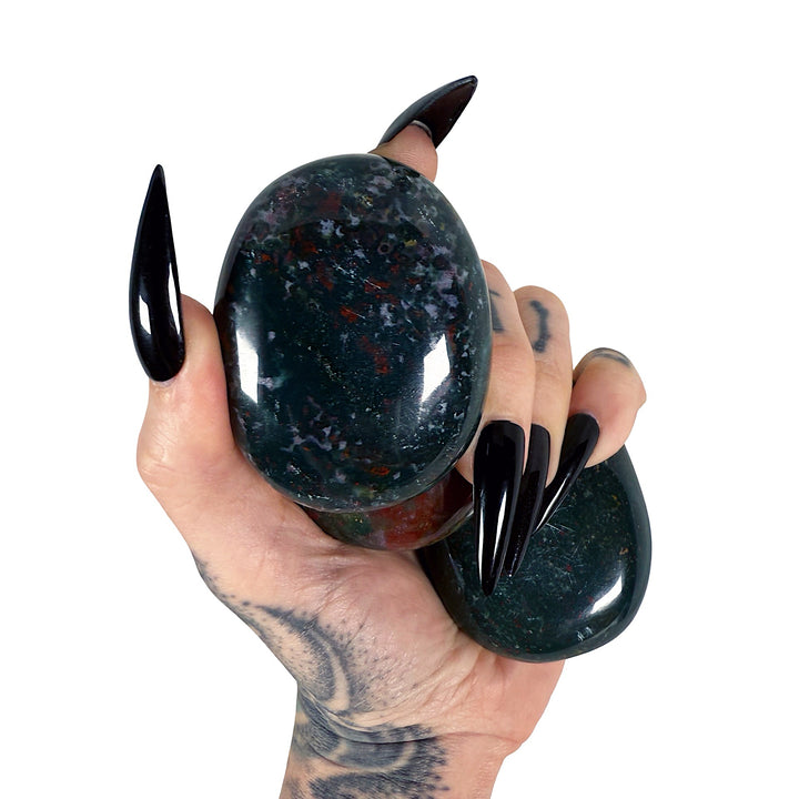 Ancestral Healer: Bloodstone Palm Stone