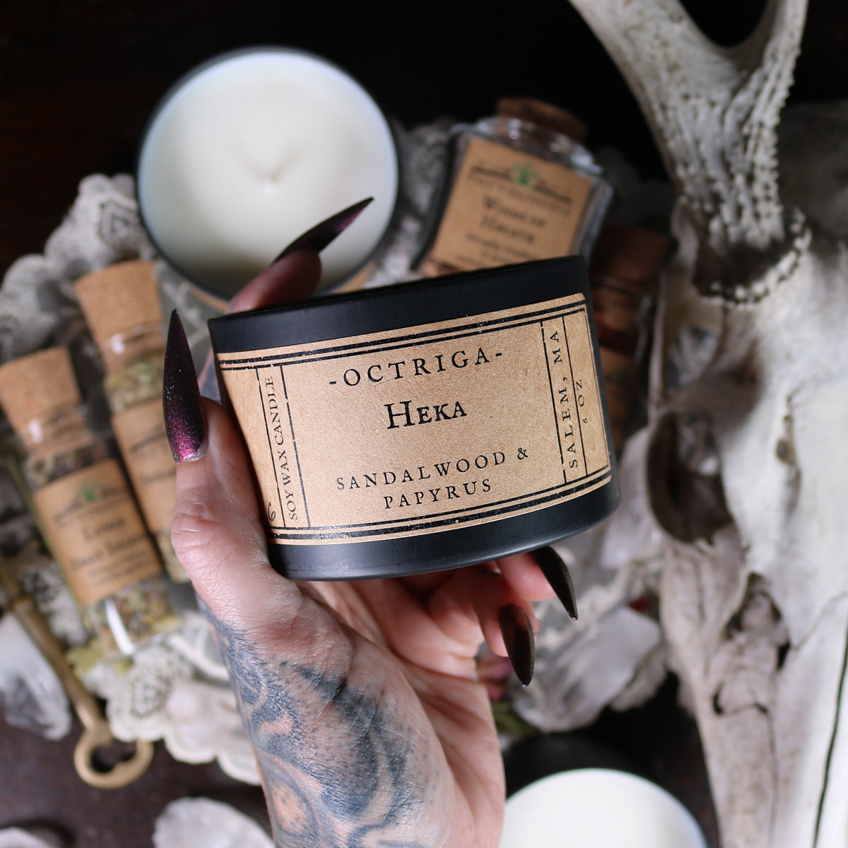 Ritual offering magical witchcraft vegan soy candle haute macabre phytognosis