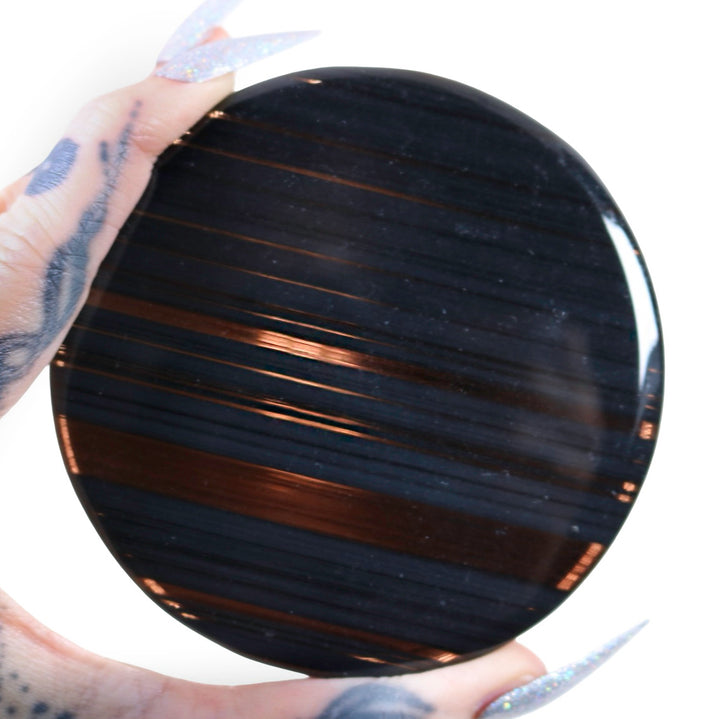 Midnight Lace Obsidian Scrying Mirror Haute Macabre