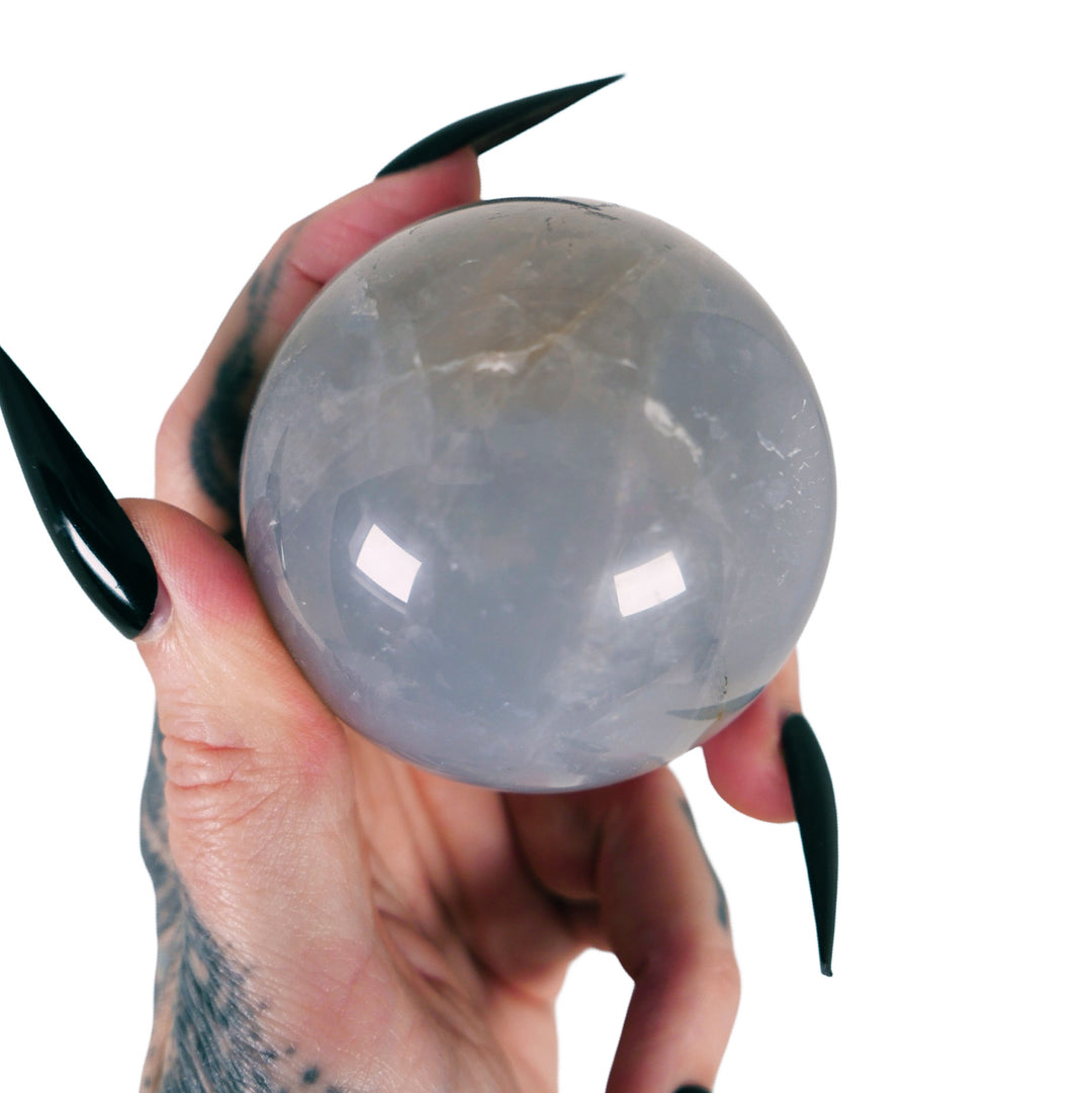 Goth Glamour Witch: Blue Rose Quartz Sphere 9