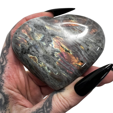 Sunset Labradorite Heart Palmstone 7