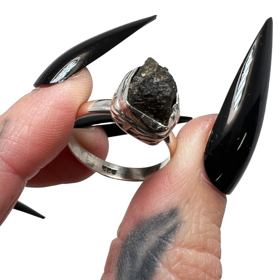 Moldavite Ring 14 size 8.5