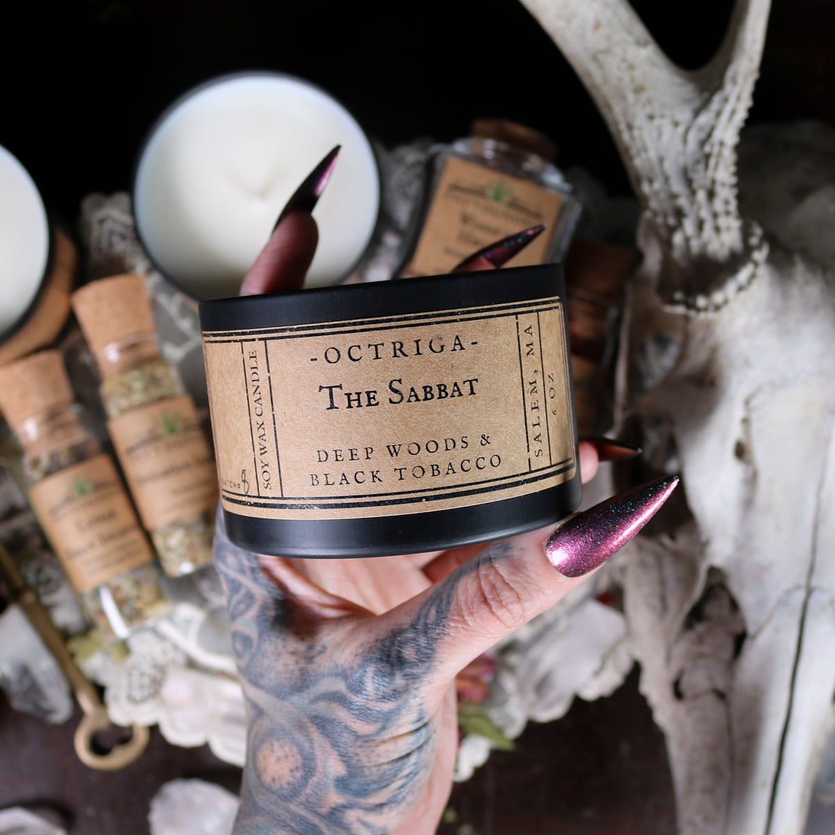 Ritual offering magical witchcraft vegan soy candle haute macabre phytognosis