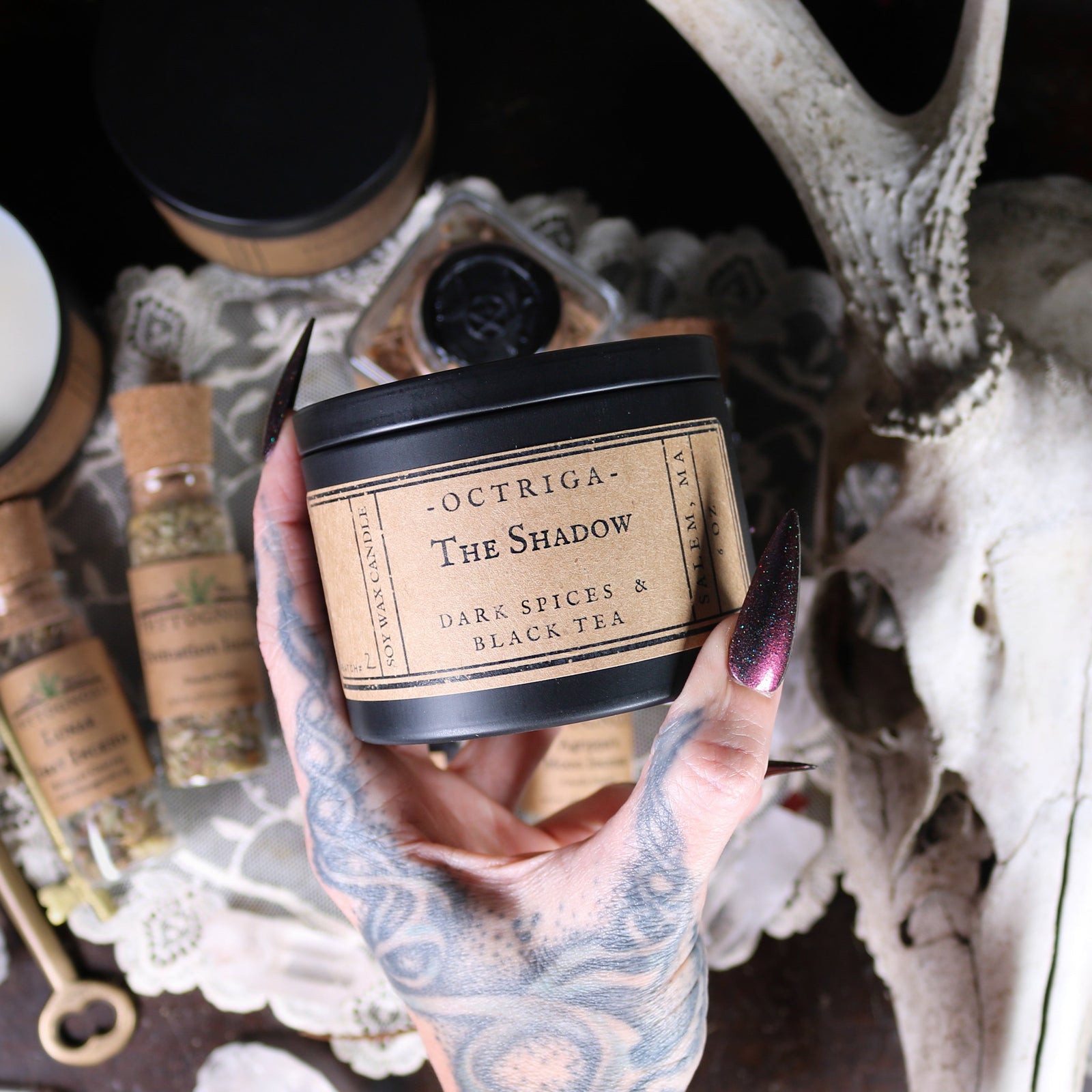 Ritual offering magical witchcraft vegan soy candle haute macabre phytognosis