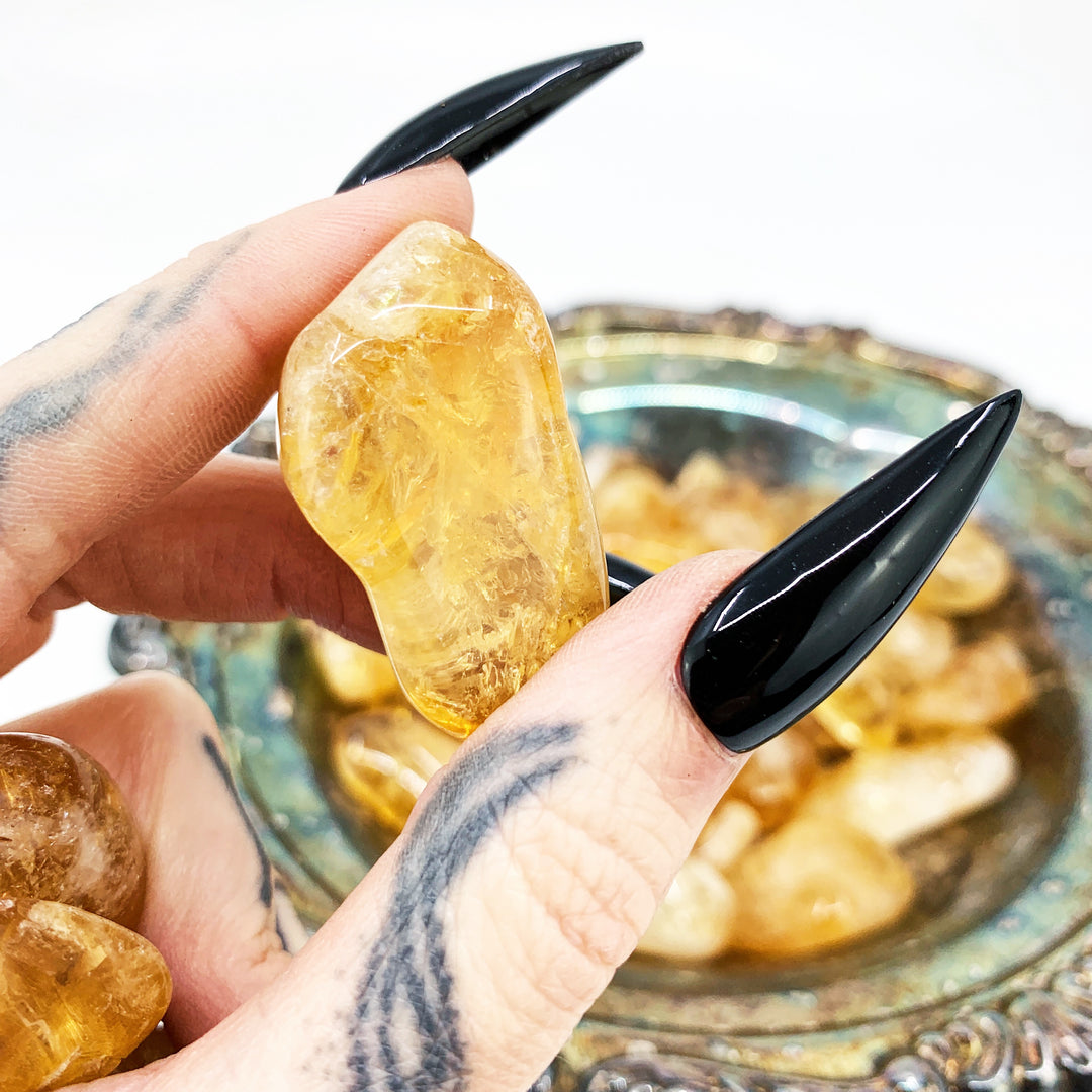 Manifest Abundance: Citrine Pocket Pebble