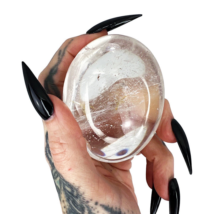 Manifest + Amplify: Clear Quartz Palm Stone