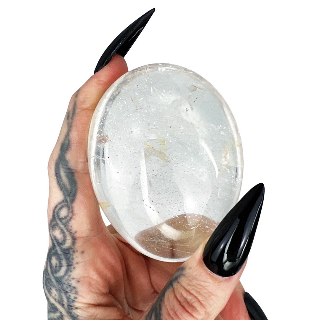 Manifest + Amplify: Clear Quartz Palm Stone