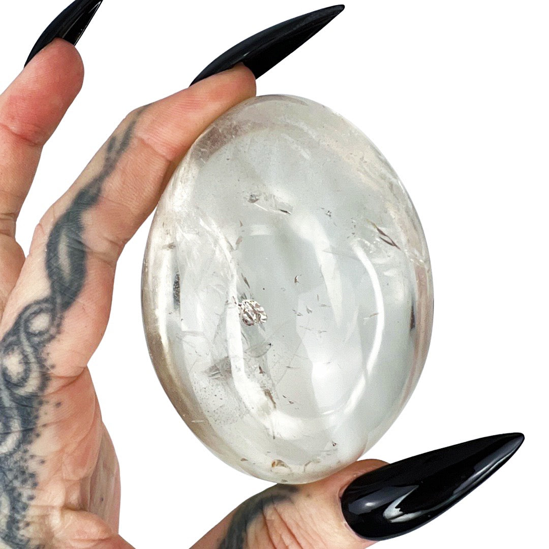 Manifest + Amplify: Clear Quartz Palm Stone