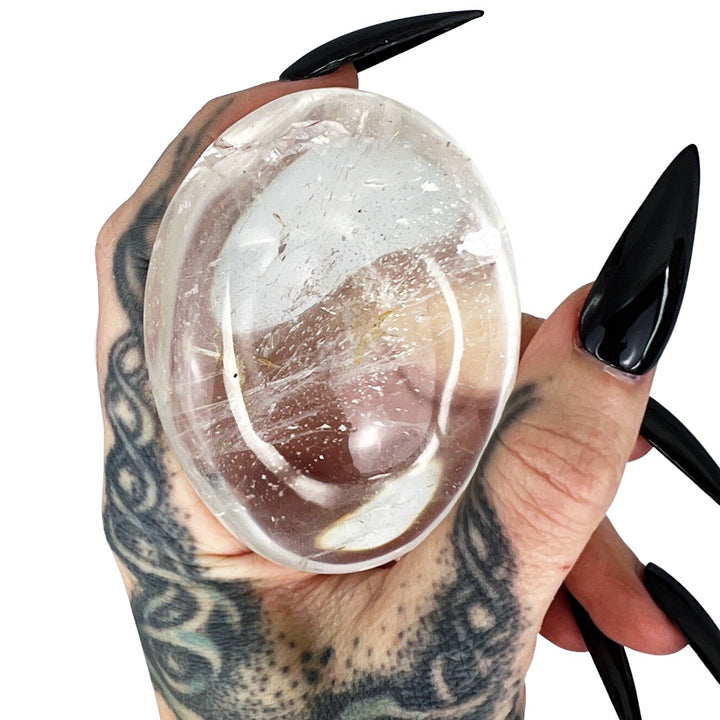 Manifest + Amplify: Clear Quartz Palm Stone