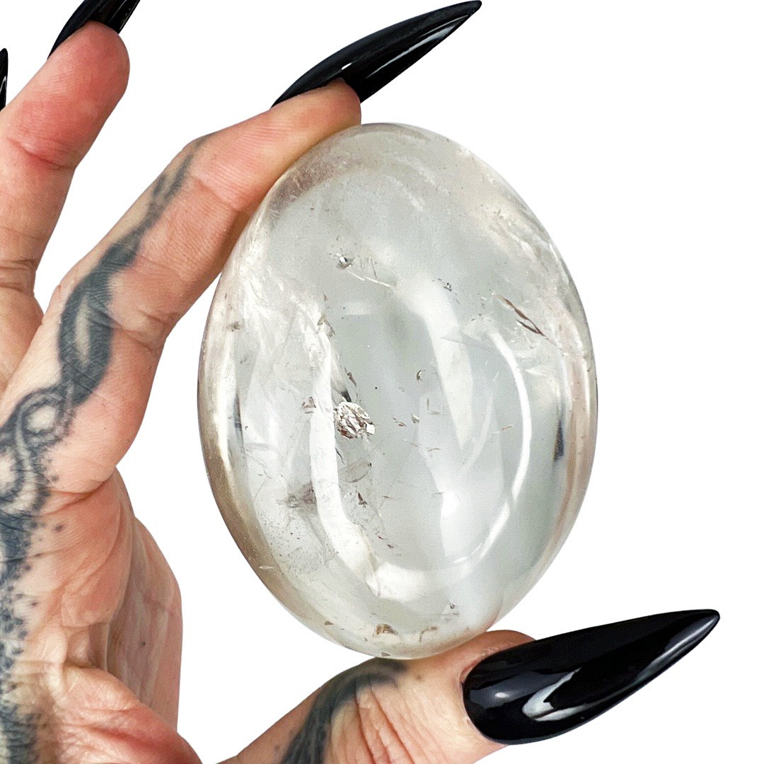 Manifest + Amplify: Clear Quartz Palm Stone