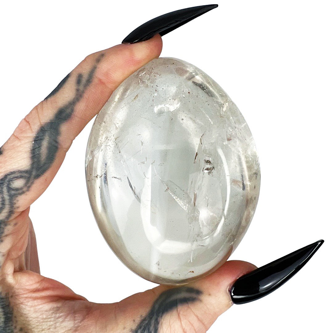 Manifest + Amplify: Clear Quartz Palm Stone