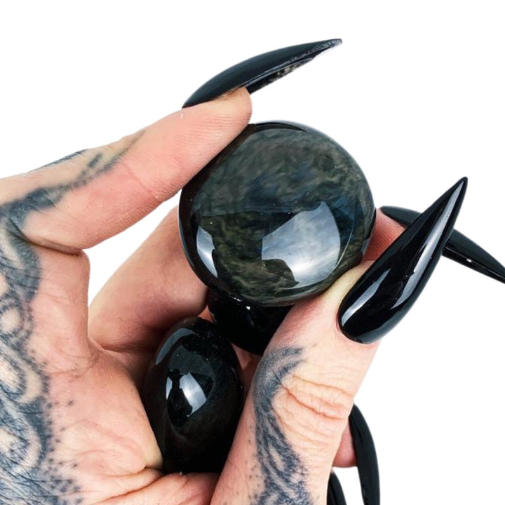 Psychic Weapon: Velvet Obsidian Pocket Pebble