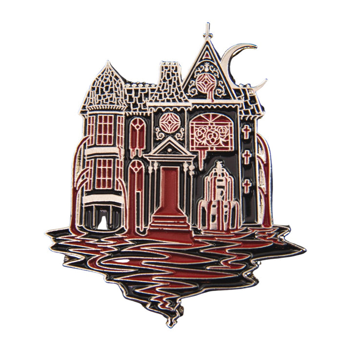 Bleeding Mansion Enamel Pin by Ectogasm