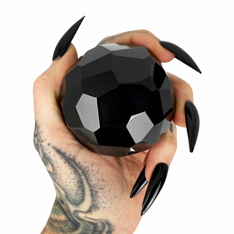 Black Tourmaline Faceted Sphere