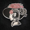 Horned Lady in Derby Hat Enamel Pin by Ectogasm
