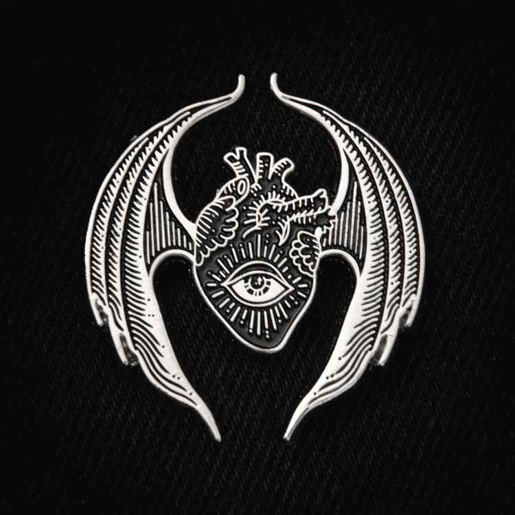 Winged All Seeing Anatomical Heart Enamel Pin