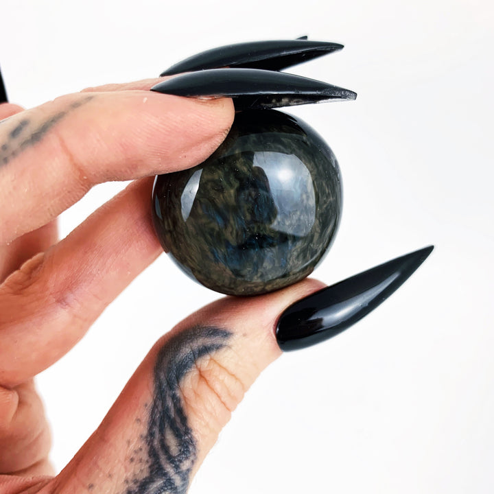 Psychic Weapon: Velvet Obsidian Pocket Pebble