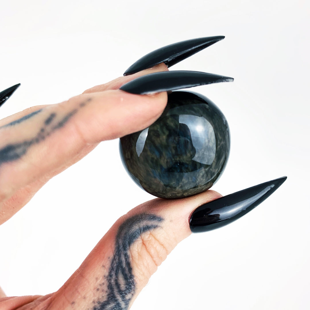 Psychic Weapon: Velvet Obsidian Pocket Pebble