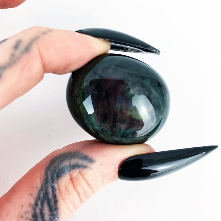 Psychic Weapon: Velvet Obsidian Pocket Pebble