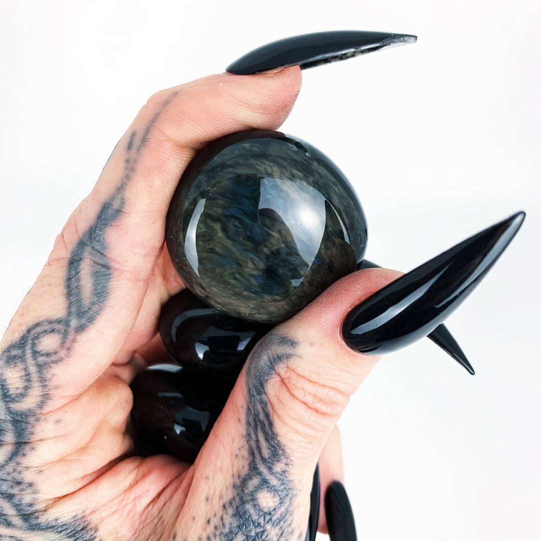 Psychic Weapon: Velvet Obsidian Pocket Pebble