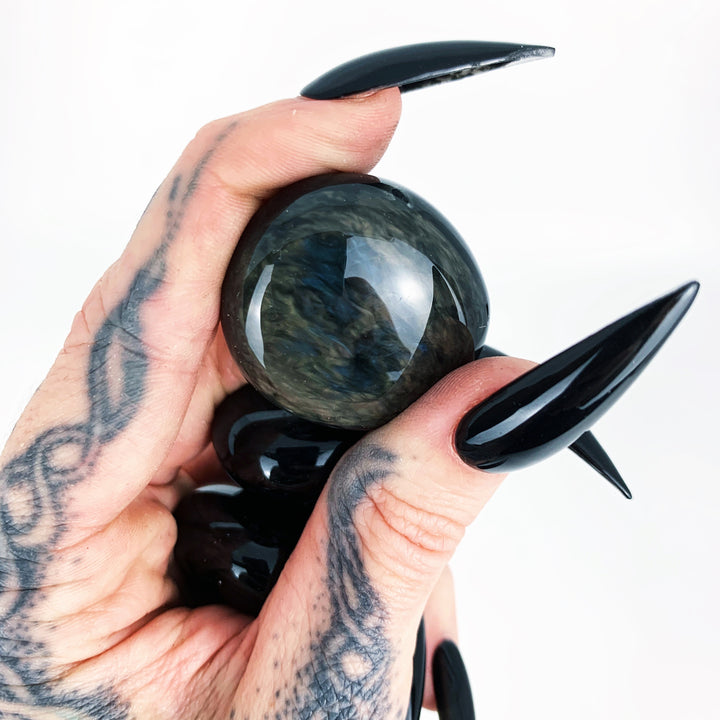 Psychic Weapon: Velvet Obsidian Pocket Pebble