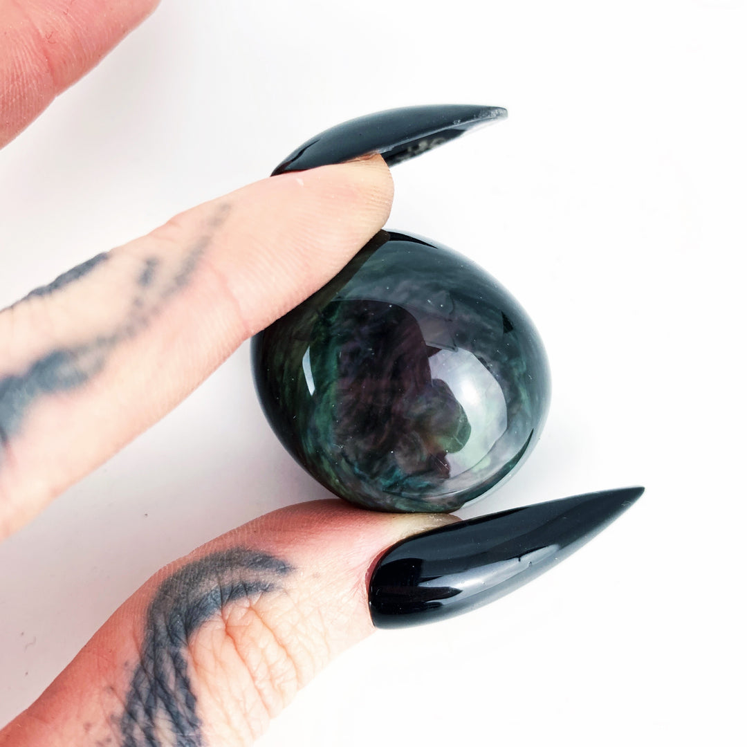 Psychic Weapon: Velvet Obsidian Pocket Pebble