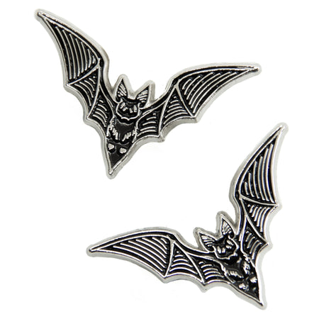 Silver Bat Collar Enamel Pin Set by Ectogasm