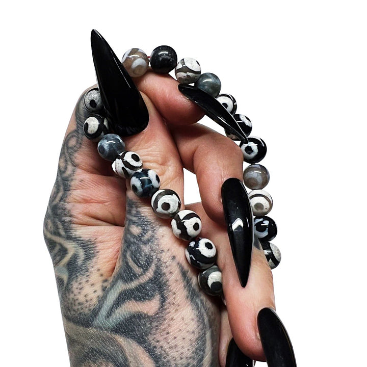 Protection Against Harm: Tibetan Eye Agate Bracelet