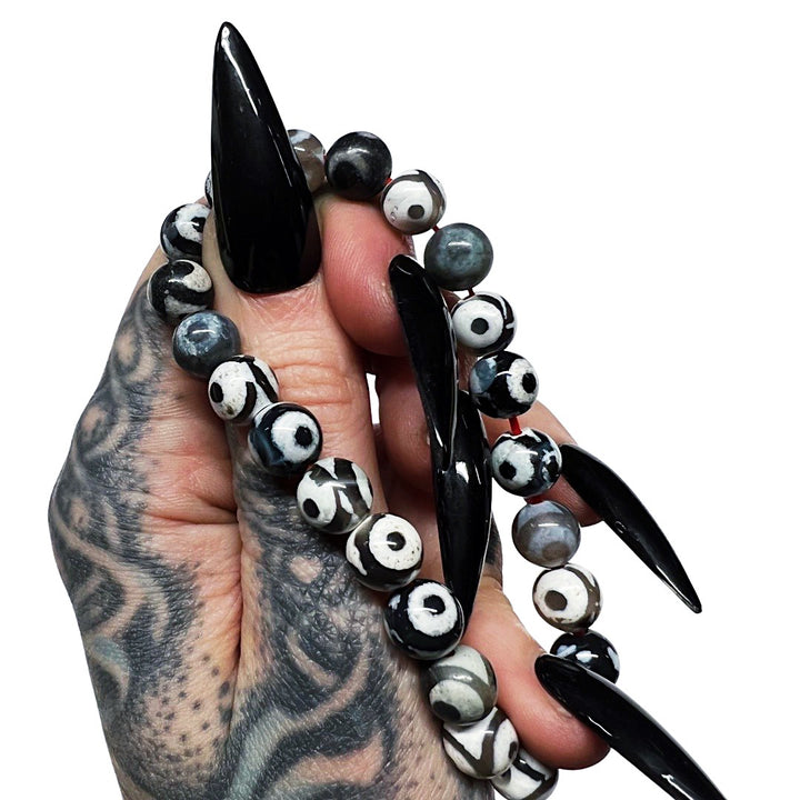 Protection Against Harm: Tibetan Eye Agate Bracelet